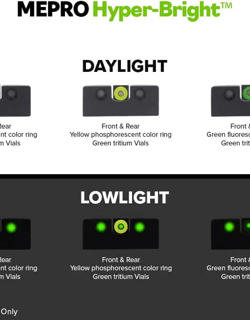 Load image into Gallery viewer, MEPRO Hyper-Bright Fixed tritium Day and Night Sights
