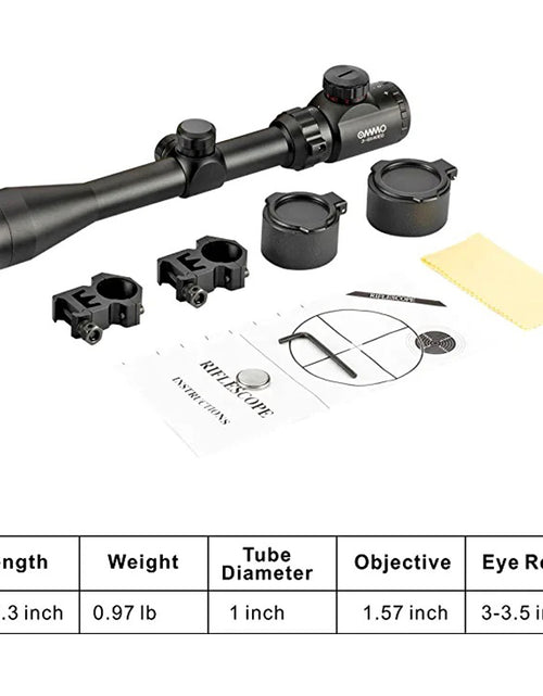 Load image into Gallery viewer, OMMO 3-9X40 Hunting Rifle Scope
