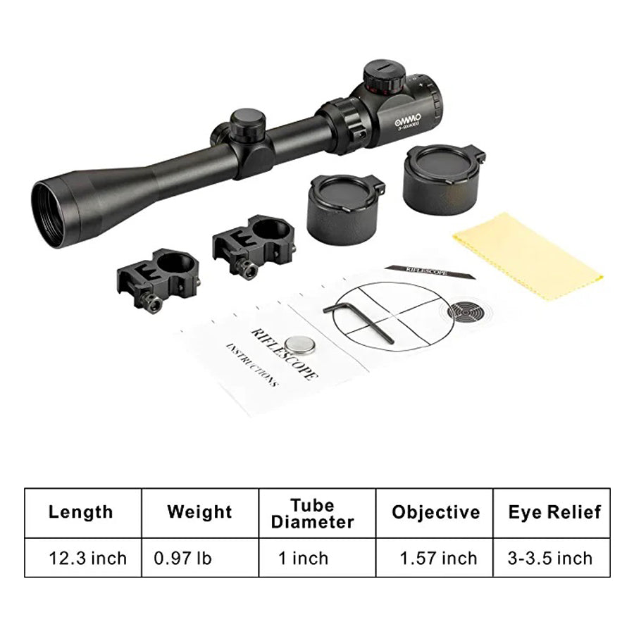 OMMO 3-9X40 Hunting Rifle Scope