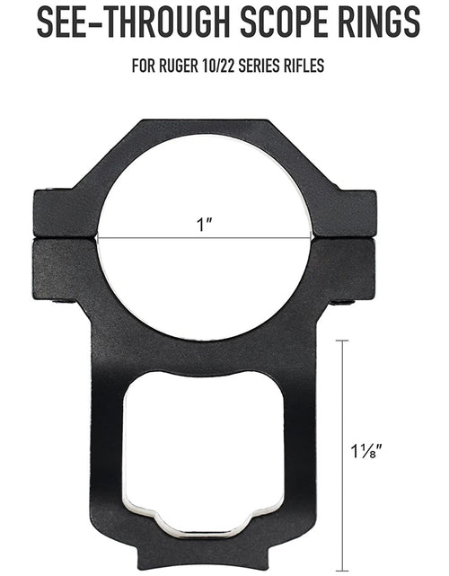 Load image into Gallery viewer, HIRAM Rifle Scope Rings with See-Through Bases 2 Pack
