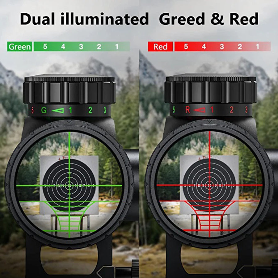 Hunting Rifle Scope 6-24x50 - Red & Green Illuminated Scope