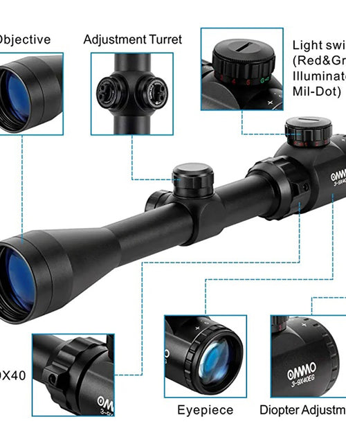 Load image into Gallery viewer, OMMO 3-9X40 Hunting Rifle Scope
